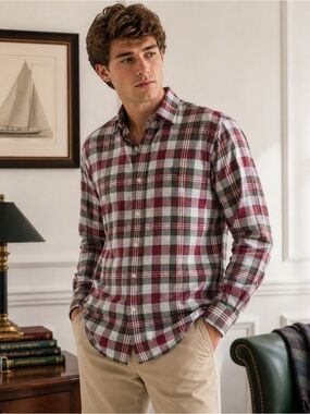 RALPH LAUREN Golf Tilden Plaid Button Down Shirt Size Medium